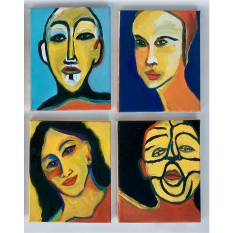 Many Faces Expressionist Portrait Oil Paintings By Joao De Brito