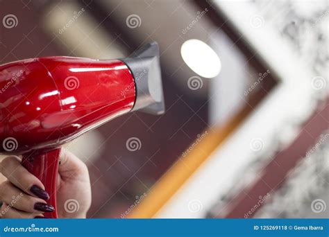 Hairdresser Drying Hair With Hand Dryer Stock Photo Image Of Hair