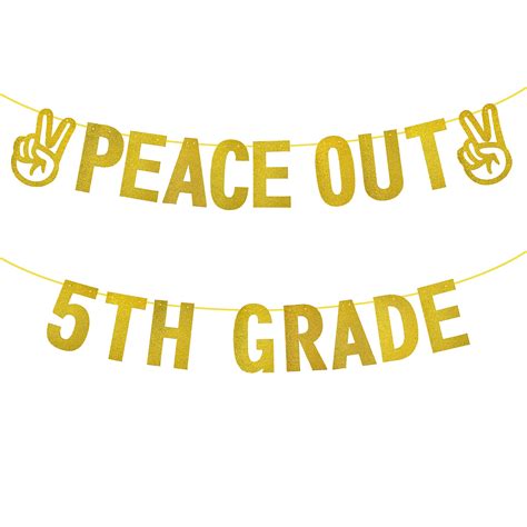 Buy Peace Out 5th Grade Banner 5th Grade Graduation Decorations 2022