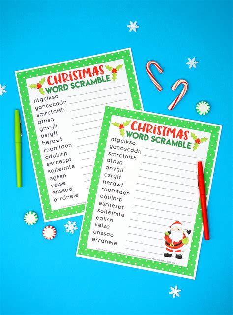Christmas Unscramble Worksheets Christmas Word Scramble Printable