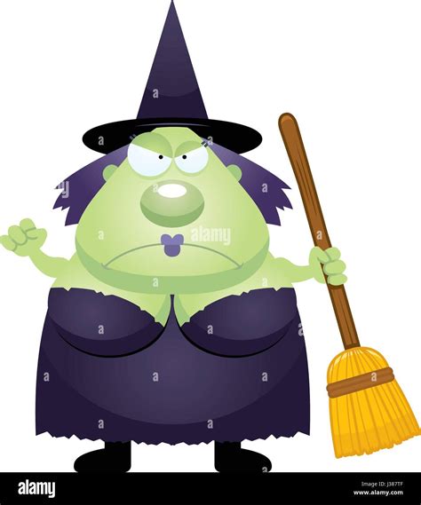 A Cartoon Illustration Of A Witch Looking Angry Stock Vector Image