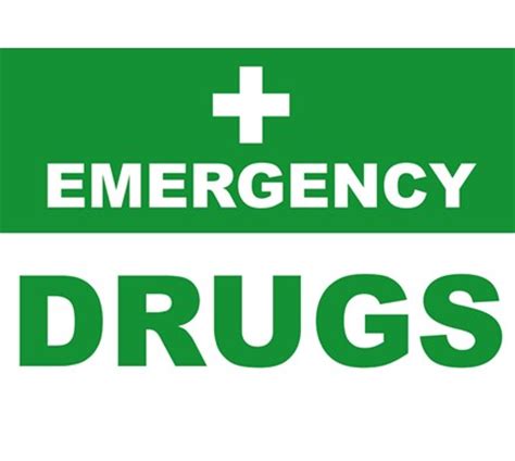 Emergency and overdose drug testing is ordered for single. SIGN - EMERGENCY DRUGS LAMINATED A4 - Dental Products