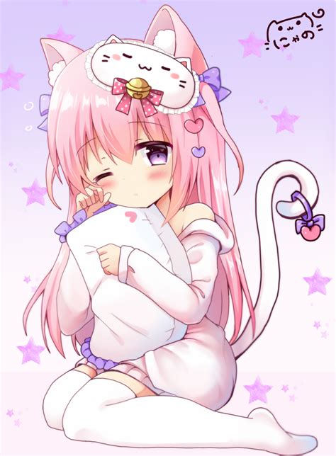 Anime Wallpaper Hd Anime Kawaii Girl Pink Cat
