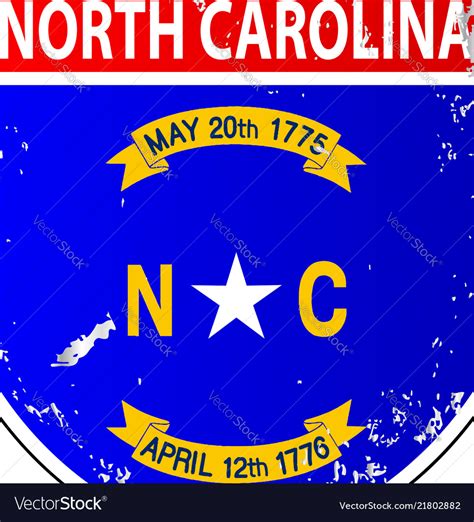 North Carolina Flag Icons As Interstate Sign Vector Image