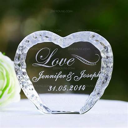 Personalized Cake Topper Heart Crystal Favors Shaped