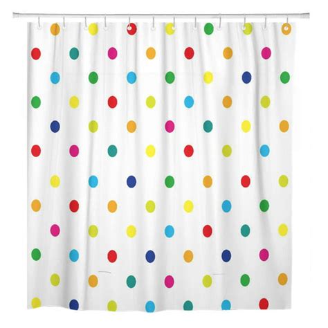 Suttom Geometric Colorful Rainbow Polka Dot Shower Curtain 66x72 Inch