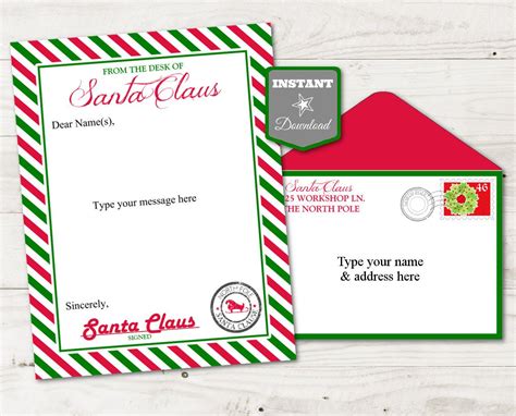 There are also many sites that will allow. INSTANT DOWNLOAD Editable Santa Claus Letter Head / You ...
