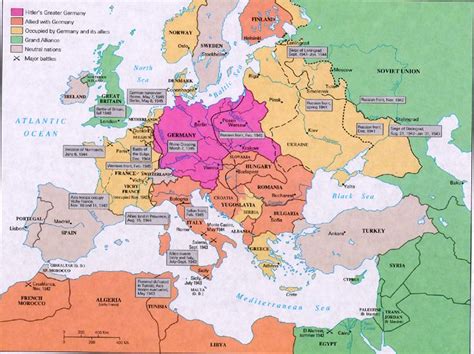 A map of europe with northern africa and western asia. WW2 in Europe | World War II in Europe and North Africa ...