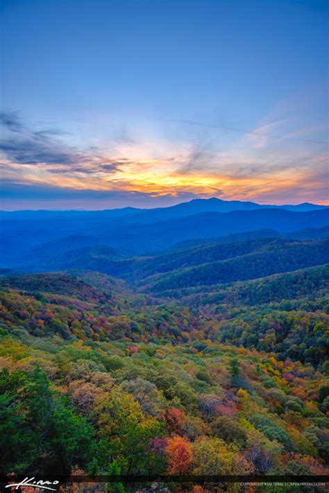 The Blowing Rock North Carolina Vertical Sunset Mountain View Royal