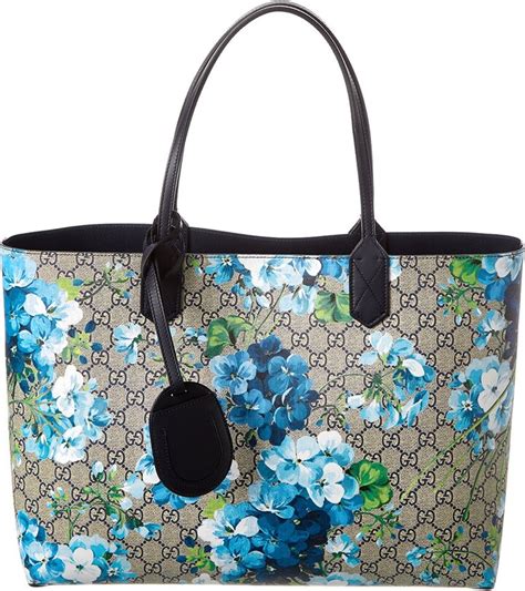 Gucci Reversible Gg Blooms Supreme Canvas And Leather Tote Shopstyle