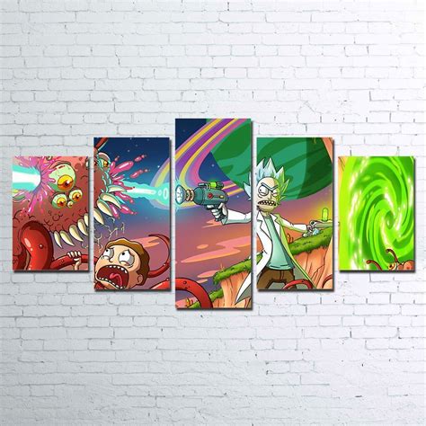 Rick And Morty 5 Piece Canvas Set Legendary Wall Art