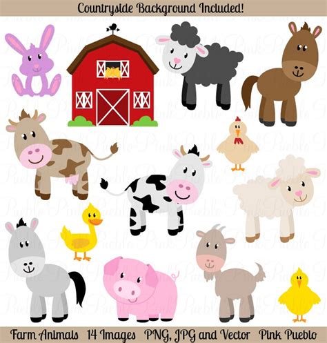 Buy Farm Animals Clipart Farm Animals Clip Art Barnyard Clipart Online