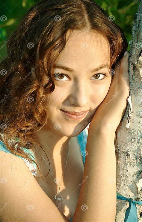 Young Girl Flirt Stock Photo Image Of Eyes Open Curly 10932960