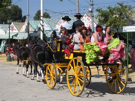 Horse Carriage Is The Genuine Transport In April Fair Of Seville