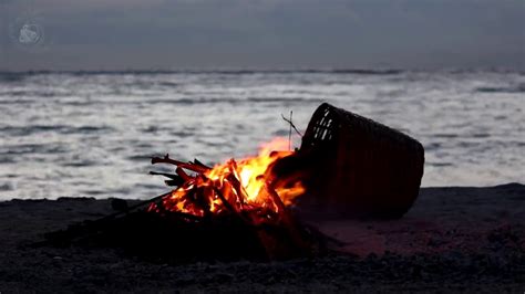 Campfire On The Beach Sound Of Waves Crackling Firewood Fire My Xxx