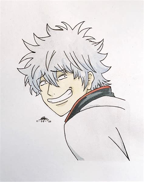 Started Watching Gintama A Week Ago And Did A Drawingpainting Of Gin