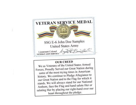 United States Army Nco Soldiers Creed Certificate Military