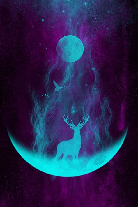 Check Out My Beautiful New Art On Society6 Deer Stag Moon Art