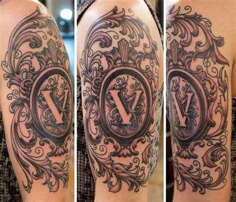 Black And Grey Filigree Arm Tattoo Done By John Kautz Filigree Design
