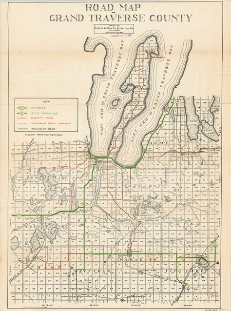 Road Map Of Grand Traverse County Curtis Wright Maps