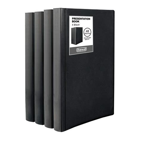 Buy Dunwell Binders With Plastic Sleeves Black 4 Pack 48 Pocket