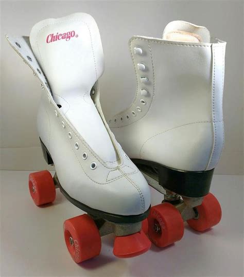 Vintage Chicago Roller Skates Women 10 White Boot Pink Wheel Classic