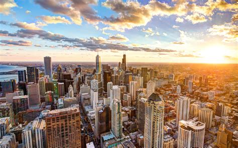 Free Download Hd Wallpaper Buildings Skyscrapers Chicago Sunlight