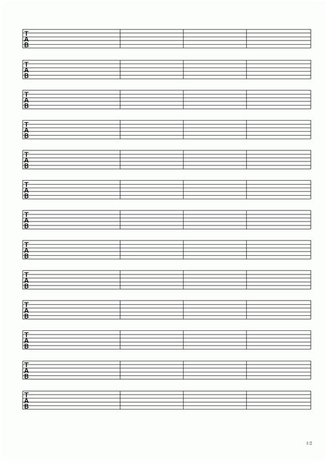 Free Printable Guitar Tablature Paper Get What You Need For Free