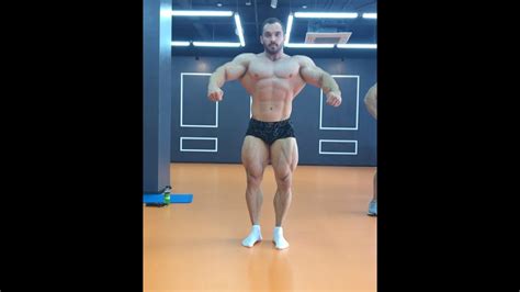 Bearded Muscle Hunk Andrey Melnikov Russia Flexing In Tight Boxer