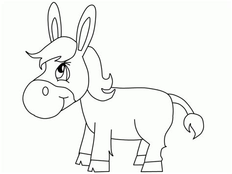 Donkey Coloring Pages For Kids Preschool And Kindergarten