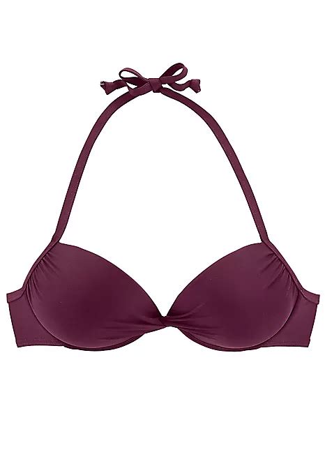 Burgundy Push Up Bikini Top By Lascana Swimwear365