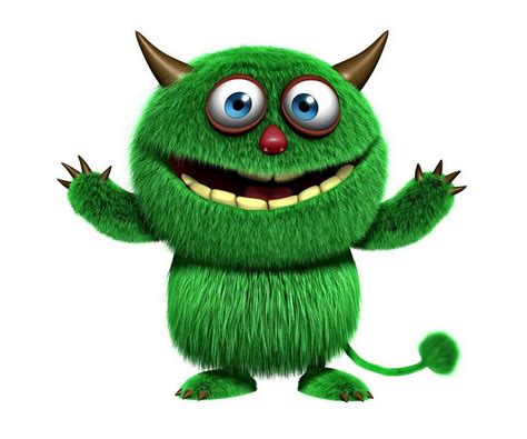 Green Furry Monster Funny Pinterest