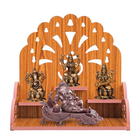 Primefair Wooden Wall Mounted Hanging Puja Temple Wood God Stand For