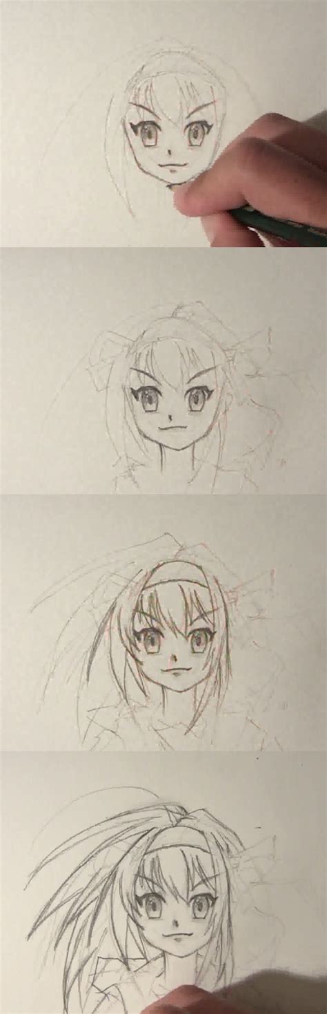 How To Draw Anime Girl Face Front View