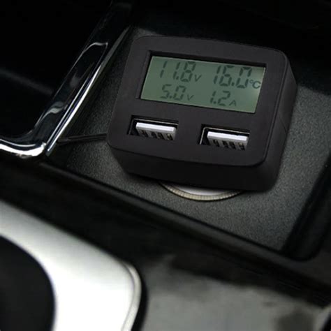Digital Monitor Display Dual Usb Car Charger Voltmeter Volt Current
