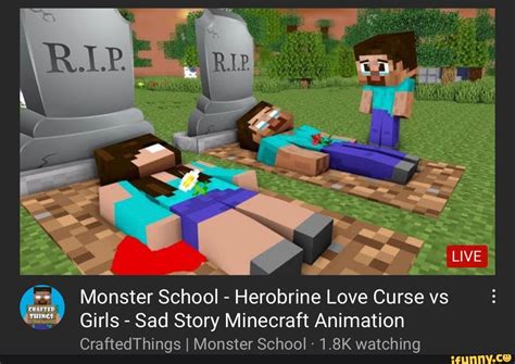 Live Monster School Herobrine Love Curse Vs Girls Sad Story