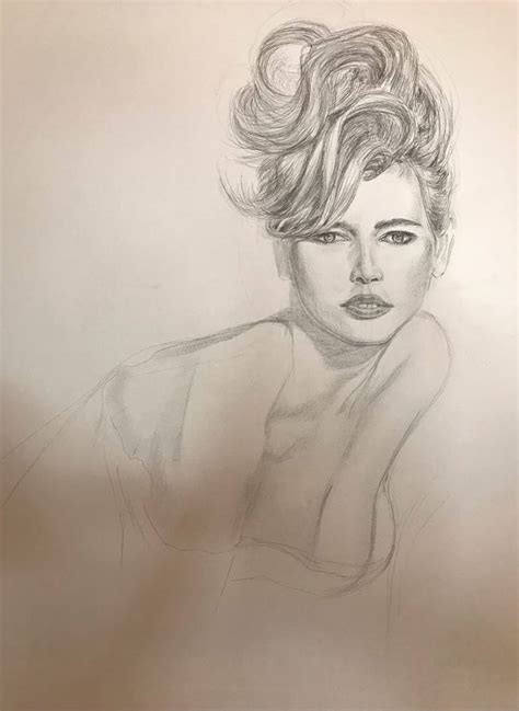 Beauty Claudia Schiffer Drawing By Mariia Kostyria Saatchi Art