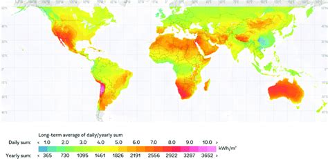 Global Resource Map Of Direct Normal Irradiation The Solar Resource Is