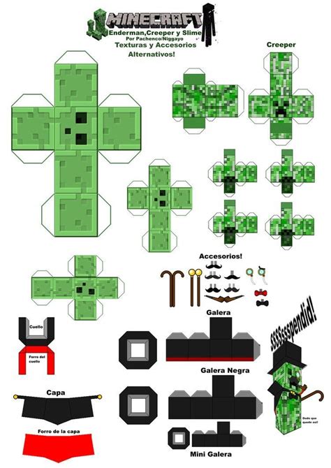 Minecraft Papercraft Minis Minecraft Papercraft Texturas Y Accesorios