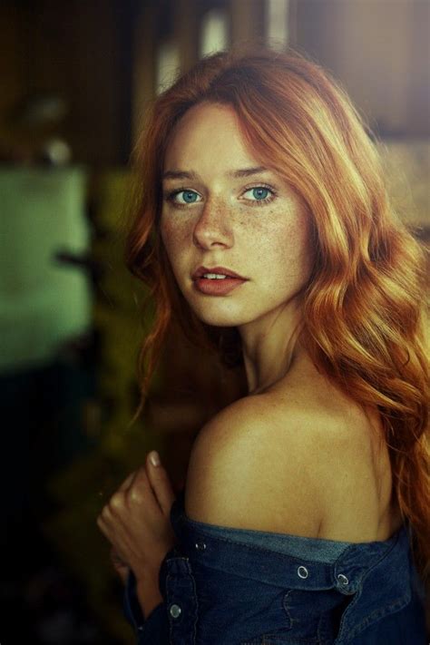Pin By On Portraits Feminine Red Hair Blue Eyes