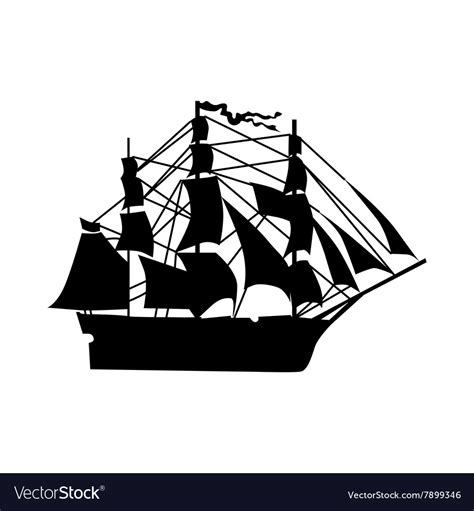 Sailing Ship Silhouette Royalty Free Vector Image