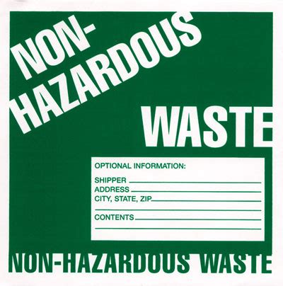 Safety Labels Non Hazardous Waste X Adhesive Vinyl Pk From Cole