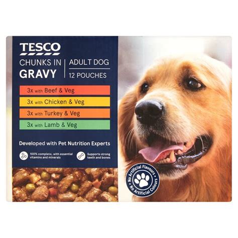 Tesco Dog Pouch Chunks In Gravy 12 X100g Tesco Groceries