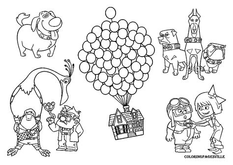 Disney up coloring best cuphead pixar colouring. Up Coloring Pages