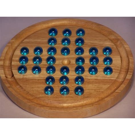 Solitaire Wood With Marbles Balls 85 Puzzles And Games