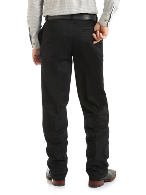 Wrangler® Mens Black Flat Front Casual Riata Pants