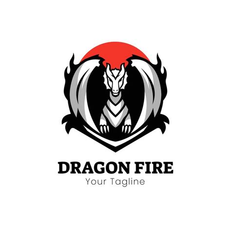 Premium Vector Dragon Fire Mascot Logo Design