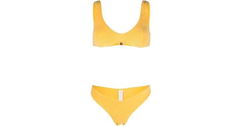 Zimmermann Jeannie Terry Scoop Bikini In Yellow Lyst Uk