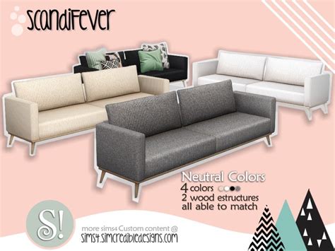 The Sims Resource Scandifever Sofa Neutral Colors