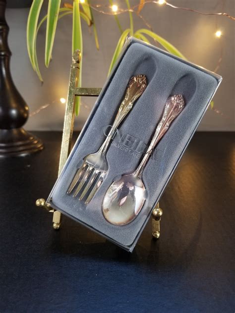 Oneida Silver Plate Spoon And Fork T Set Toddler Silverware Baby